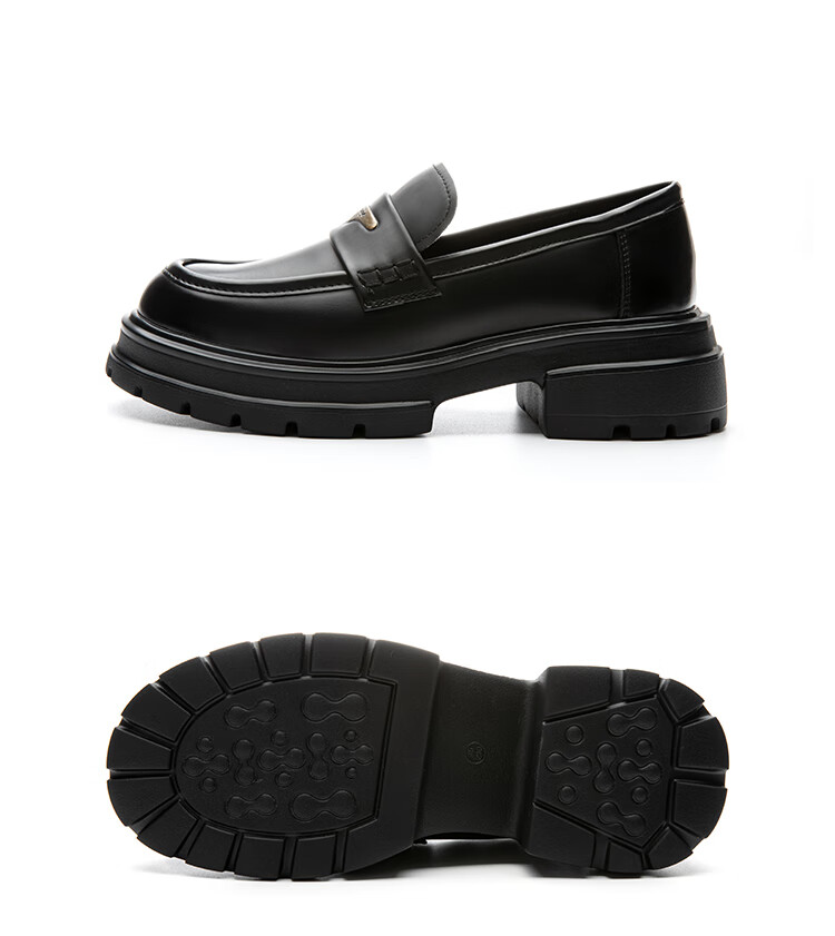 Dusto Thick-Soled Loafers for Women, 2026 New Spring Collection, British Style Versatile Black Leather Shoes, Commuter Flats 11