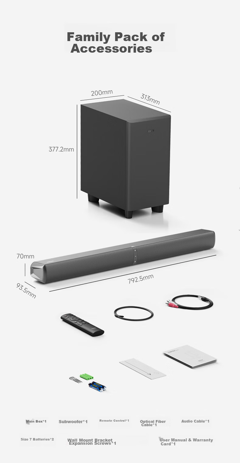 EDIFIER B70 TV Soundbar, Dolby Atmos Wireless Bluetooth Soundbar, Home Theater System, PS5 Gaming Speaker, Wireless Subwoofer 13