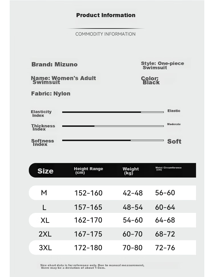 MIZUNO Women's One-Piece Swimsuit, Boyshort Style, Sports Swimwear, Tummy Control, Slimming, Plus Size, Conservative, Hot Spring Swimwear, Summer G1303 Black M 7