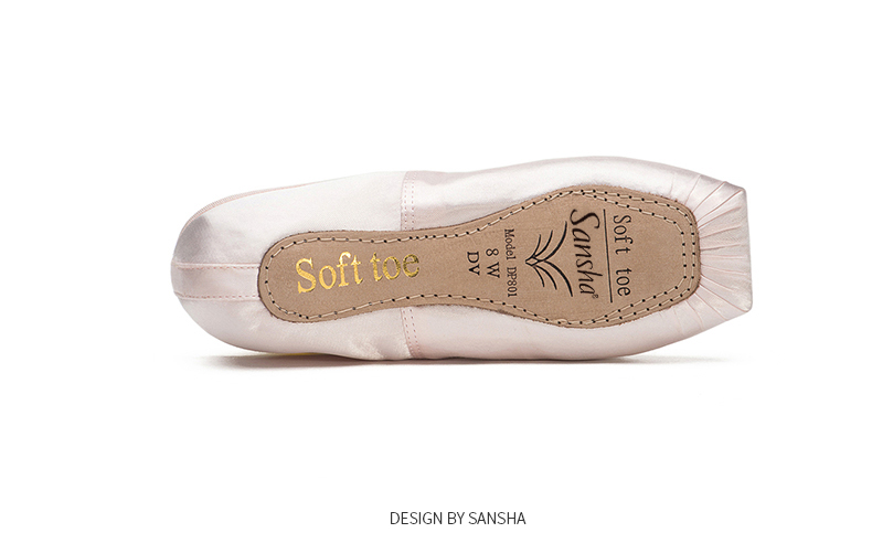 Sansha Princess Ballet Pointe Shoes, Satin Practice Shoes, Leather Sole Dance Shoes, Hard Shoes DP801SL, English Satin, Size 38 11
