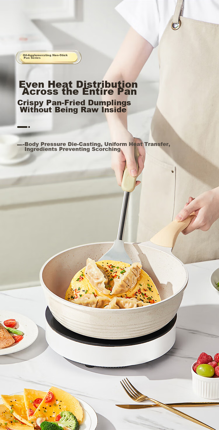 COOKER KING Non-Stick Frying Pan, Clean Pan, Flat Bottom Pan, Deep Oil-Gathering Frying Pan, Steak Pan, Suitable for Natural Gas And Coal Gas, 20cm 12