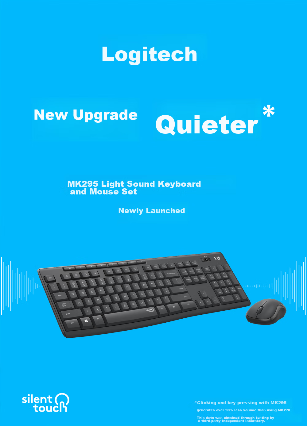 Logitech MK295 Wireless Keyboard And Mouse Combo, Office Keyboard And Mouse Set, Quiet Keyboard And Mouse Set, Full-Size, with 2.4G Receiver, White 2