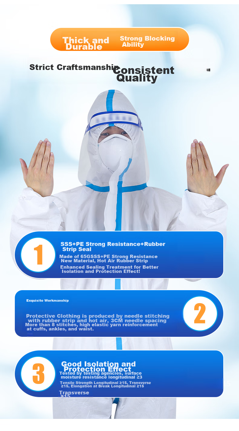 Zhierkang Disposable Protective Coverall with Hood, Dust-Proof Isolation Gown, Waterproof Farm Painting Workwear, Blue Striped Hood + Long Boots Set 2XL 6