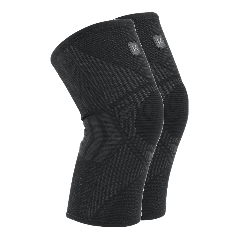 Keep Knee Brace for Women, Sports Warmth Knee Protector, Running Jump Rope Anti-Slip Professional Joint Protection, Black And Gray, Size L