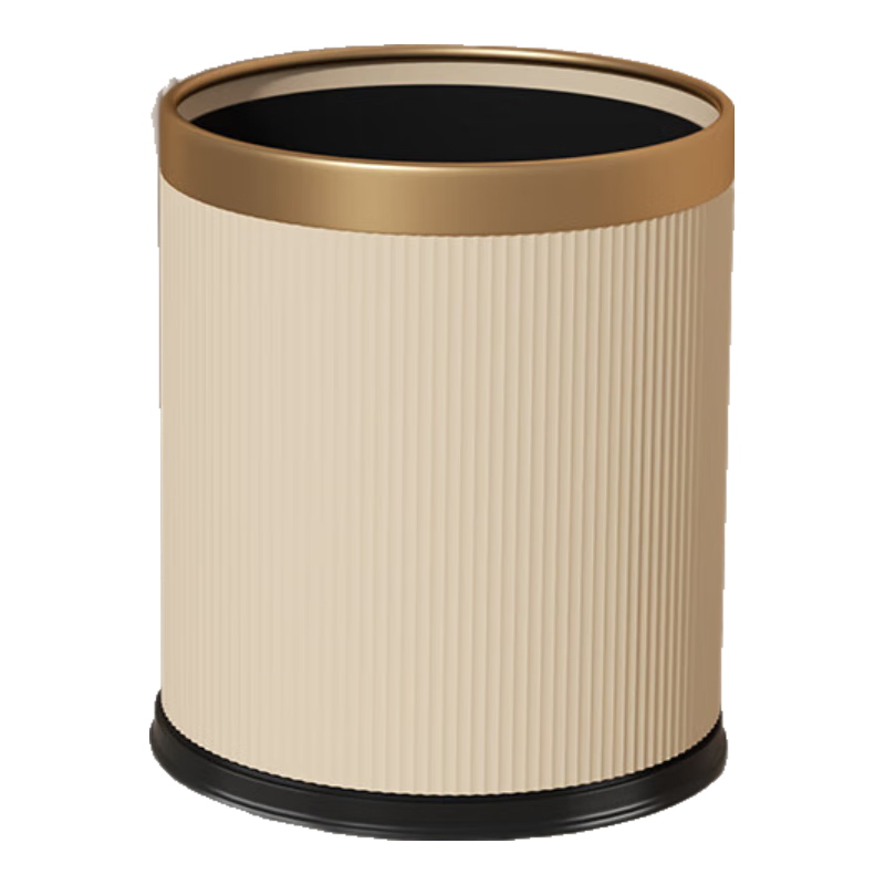 Feidasanhe Lidless Trash Can, 12L, Yellow, Luxury High-End Design with Two Bins, for Home Living Room Bedroom Kitchen Office Bathroom