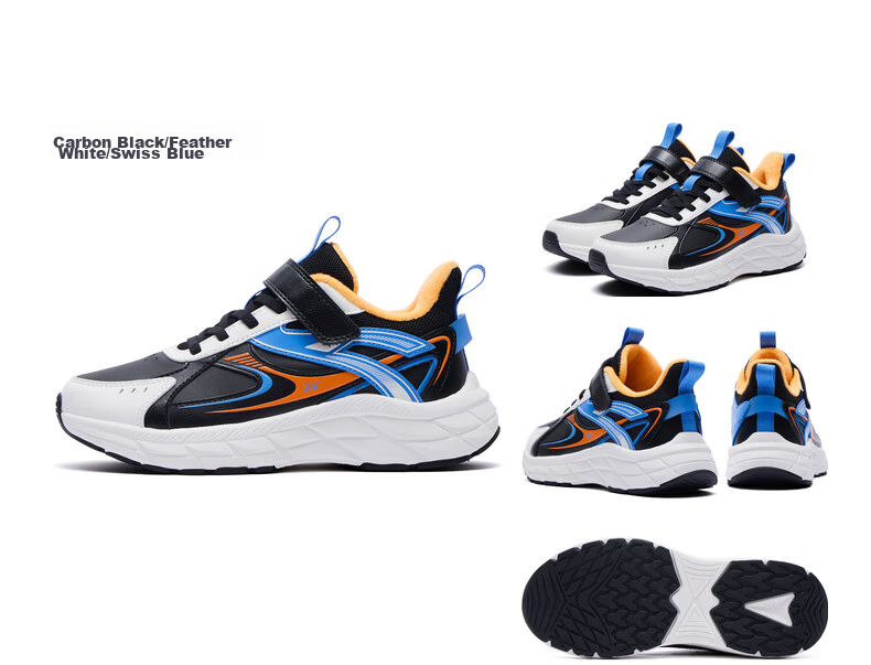 361° Children's Shoes, Kids' Cotton Shoes Size 26 Winter Boys And Girls Big Kids Fleece-Lined Warm Outdoor Wear-Resistant Sneakers, Blue Size 35 23
