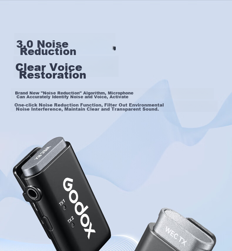 Godox WES1 Wireless Lavalier Microphone with Lightning Connector, Small Bee Audio Recorder, Outdoor Noise Reduction, Interview Recording, TikTok Live Streaming Equipment Microphone 8