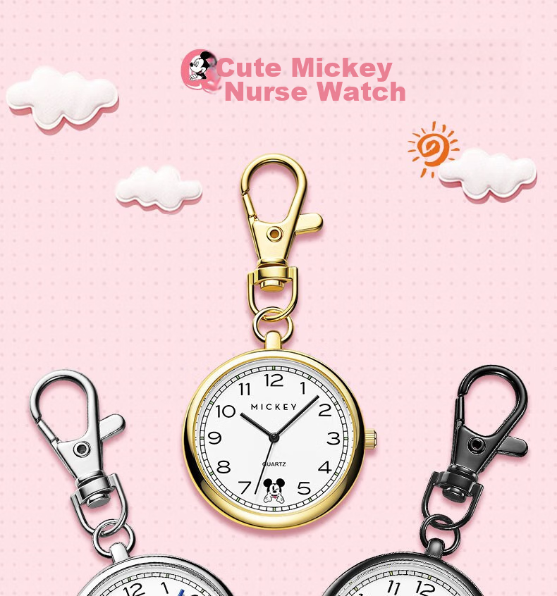 Disney Middle And High School Students Children's Exam Watch for Men And Women, Elderly Mini Pocket Clock, Timing Wristwatch, Nurse Wristwatch 1