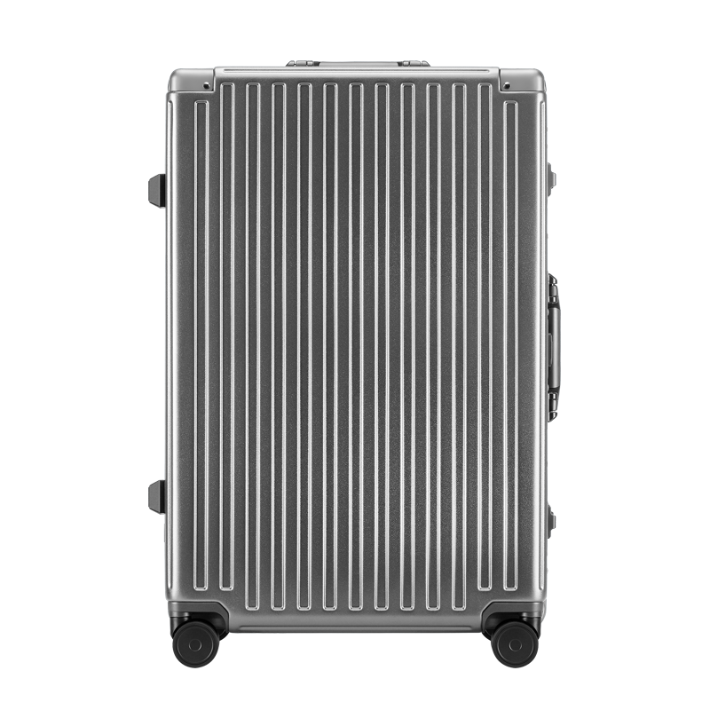 ROAMING Aluminum Frame Suitcase, Large Capacity Luggage for Men And Women, Travel Case with Password Lock, Bullet Silver Color, 24 Inches
