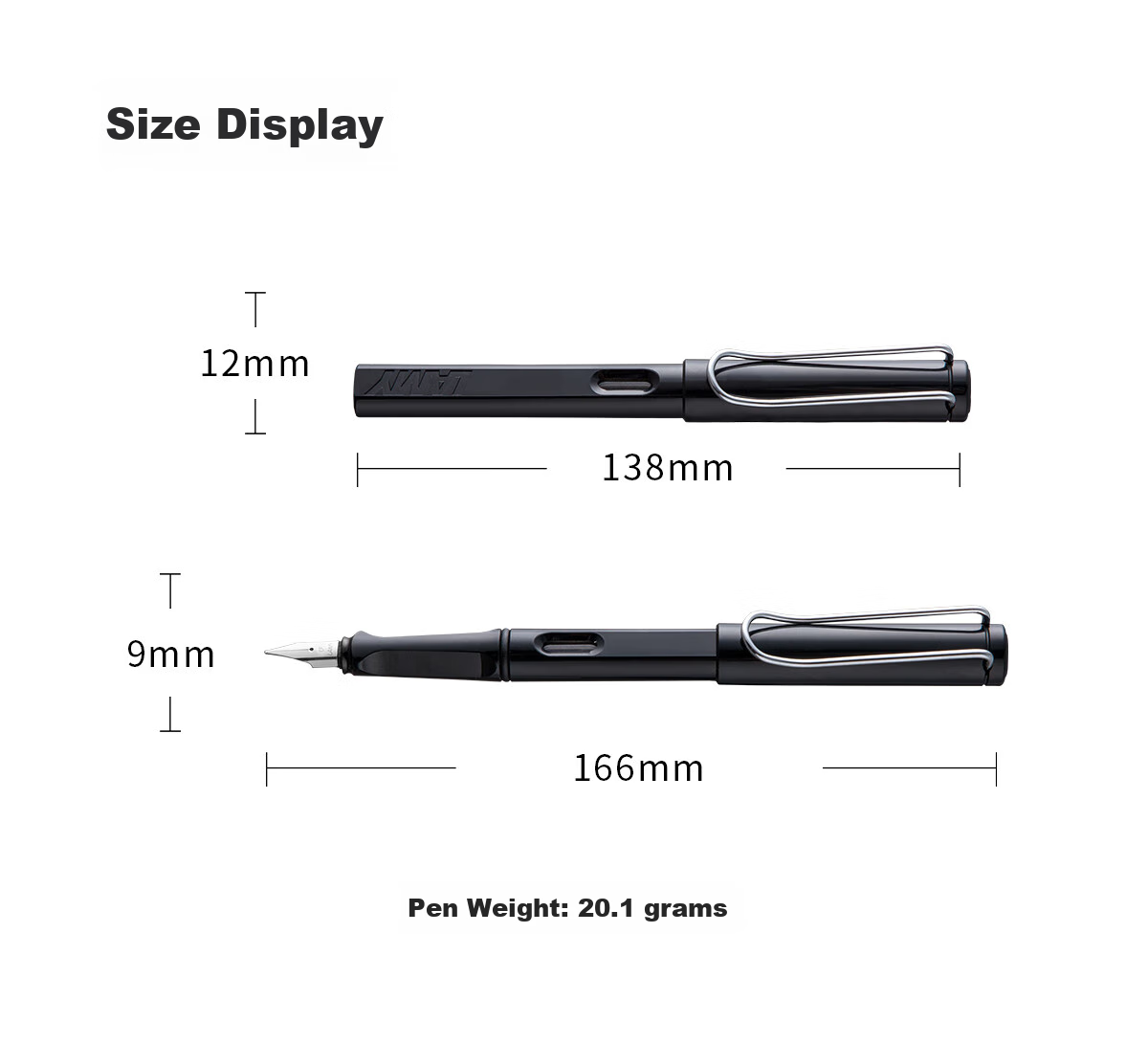 LAMY Fountain Pen Gift Box, Safari Series Handwriting Practice Fountain Pen, Student Stationery Office Gift, Holiday Present Corporate Bulk Purchase, White Barrel Black Clip 0.7mm 16