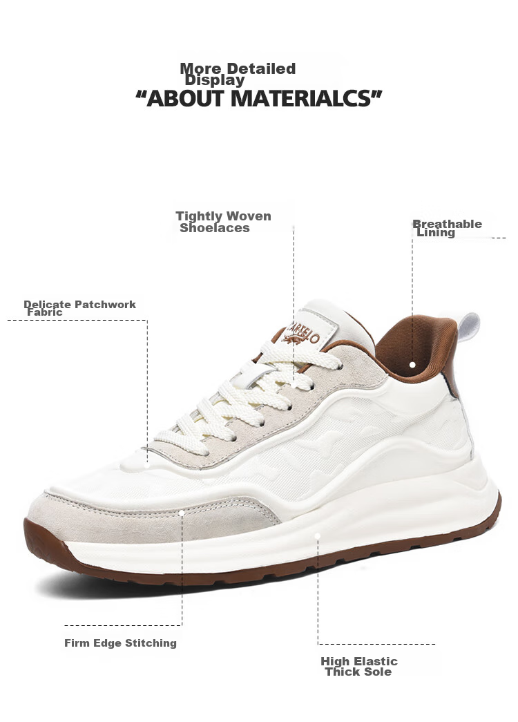 CARTELO Men's New Shoes for Summer And Autumn, Versatile Casual Sports Running Travel Hiking Retro Soft Thick-Soled Dad Shoes 27