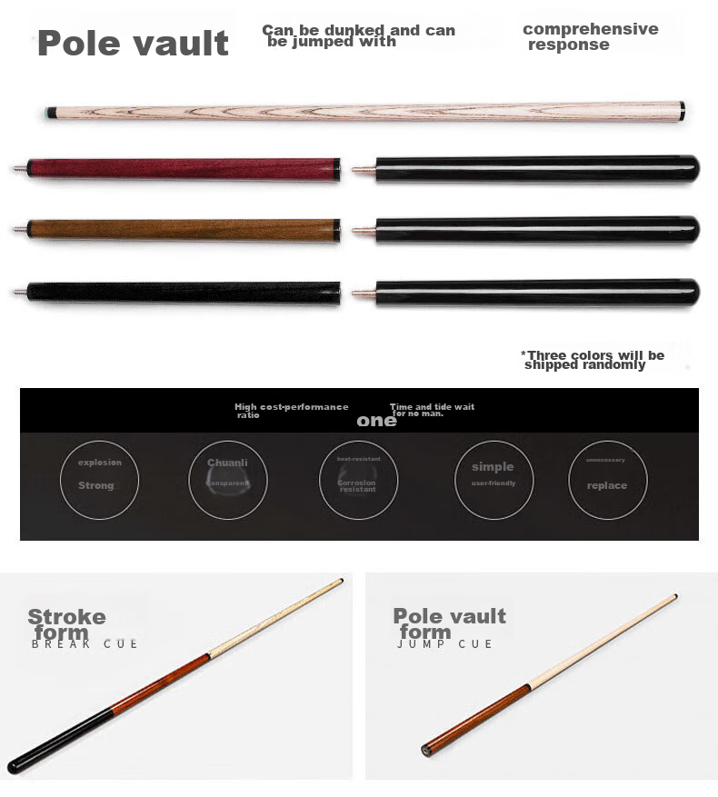 Jingnan Pool Cue, Jump Cue, American Open Cue, Big Head Cue, Three-Section Detachable Cue, Jump Cue 14mm 7