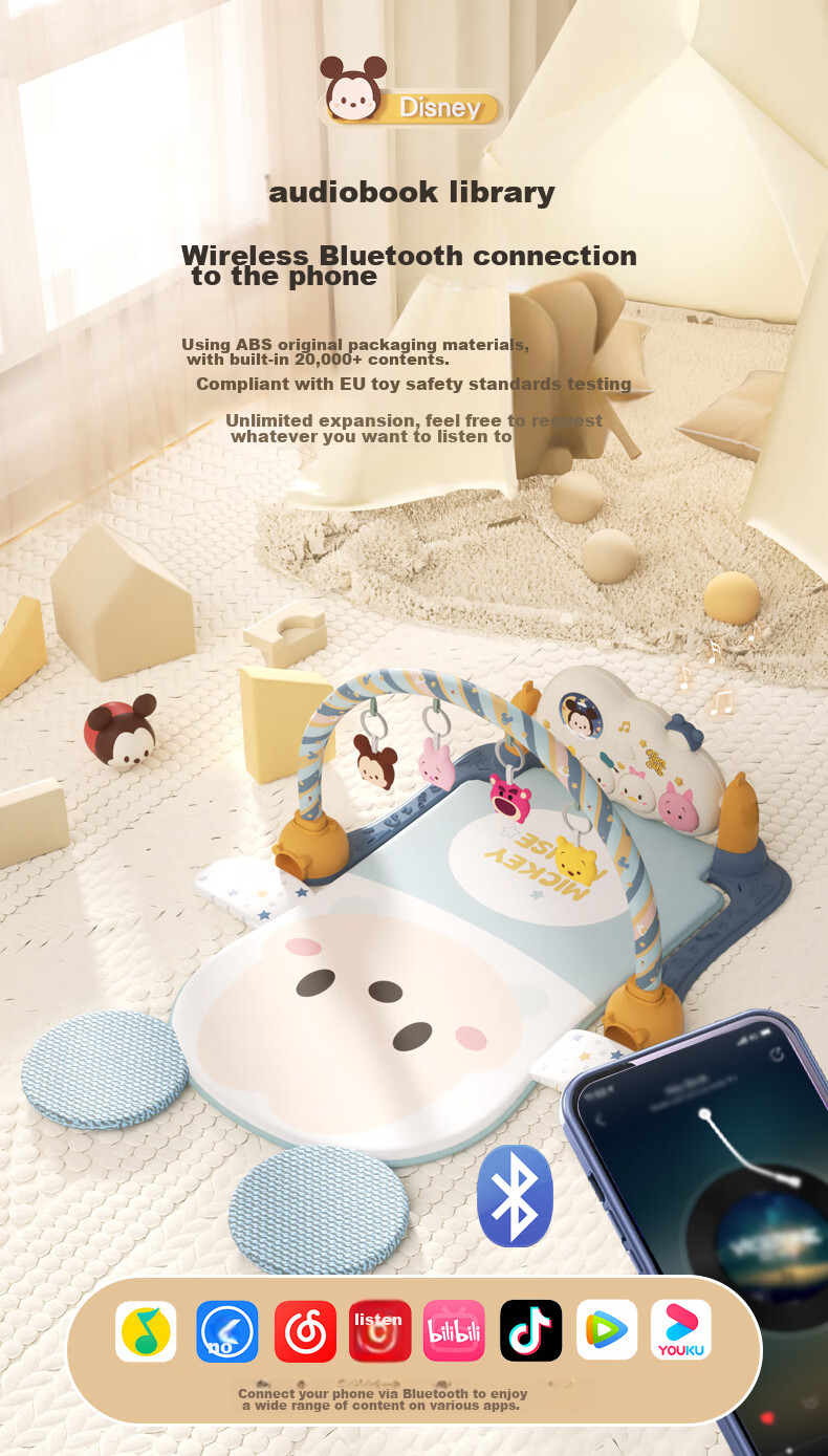 Disney Children's Tableware, Baby Food Bowl, Classic Series Dream Mickey Dining Set, Seven-Piece Gift Box, Lunchbox 3