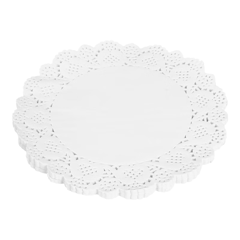 MAXCOOK Disposable Oil-Absorbing Paper Cooking Paper Baking Paper Grease-Proof Paper Barbecue Paper Lace Edge 21.6cm 100 Sheets MCPJ7033