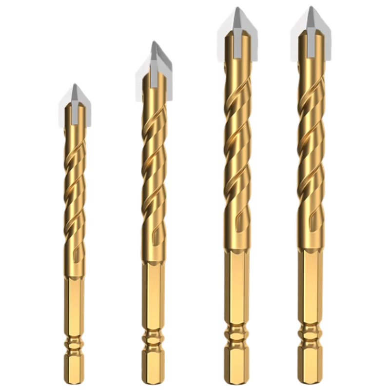 GREENER Concrete Marble Drill Bit Four-Blade Impact King Drill Triangular Drill for Ceramic Tile And Glass Drilling 6/8/10/12mm