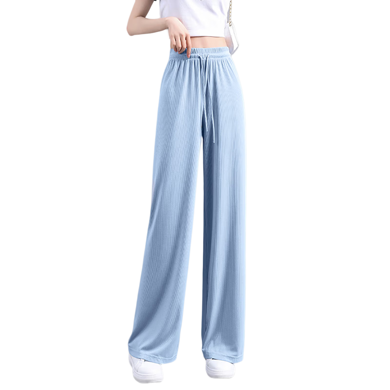Jeanswest Casual Pants for Women, Spring And Summer Wide-Leg Trousers, High-Waisted Slimming Loose Straight-Leg Pants for Petite Women, Apricot Color, Size M