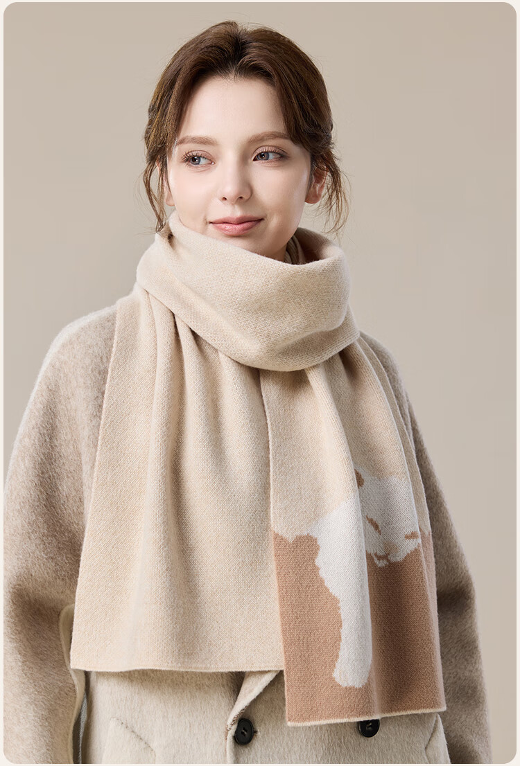 JIUMU Pure Wool Scarf for Women, Autumn And Winter Neck Warmer, Ladies' Warm Shawl, Gift for Women on Mid-Autumn Festival Or Birthday, Gift Box Packaging 9