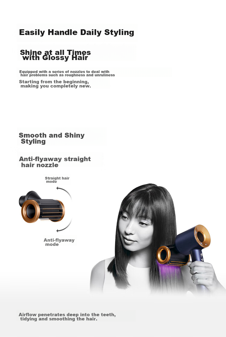 DYSON HD15 High-Speed Hair Dryer, Dyson Supersonic Electric Blower, Negative Ion, Quick-Drying Hair Care, Multiple Nozzles, Home Use, Gift Recommendation, Purple-Red Color 14