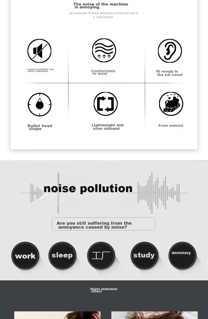 3M 312-1250 Soundproof Earplugs, Bullet-Shaped Foam, Comfortable for Work, Study, Dormitory, Anti-Snoring, 200 Pairs 2