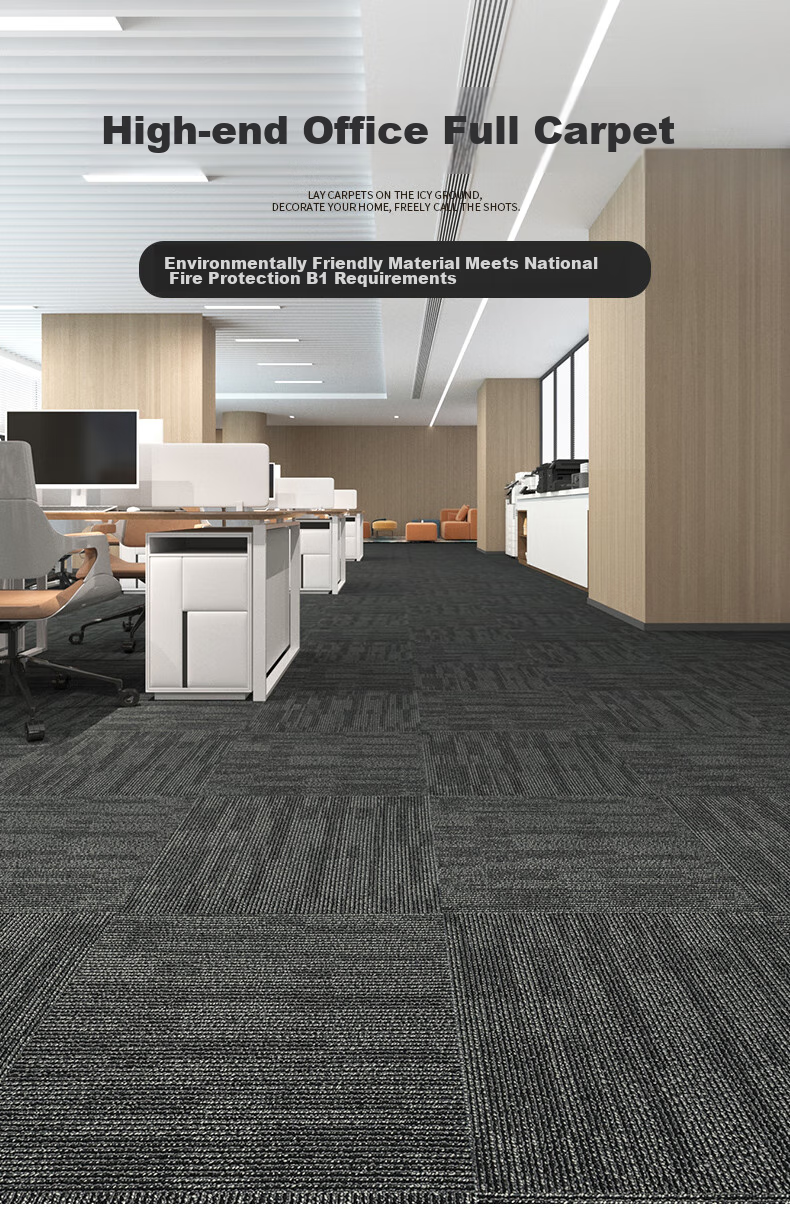 Boneng Commercial Office Carpet, Hotel Conference Room High-End Specialized Square Tile Carpet, Large Area, 8 Pieces Per Set 1