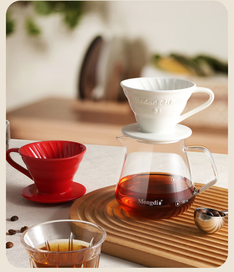 Mongdio Pour-Over Ceramic Filter Cup, V60 Drip Coffee Filter, No. 01 Red 10