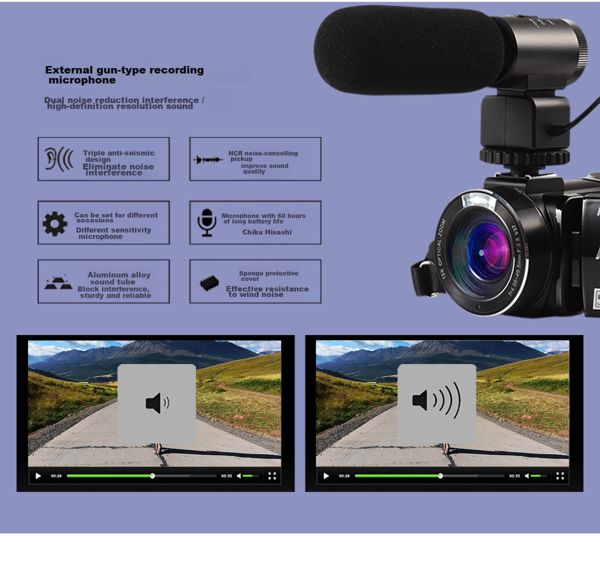 ORDRO Z82 Camera, High-Definition Professional Live Streaming And Recording Device, Digital Camcorder, Portable Handheld DV, 10x Optical Zoom, 120x Intelligent Zoom, Vlog Short Video 20
