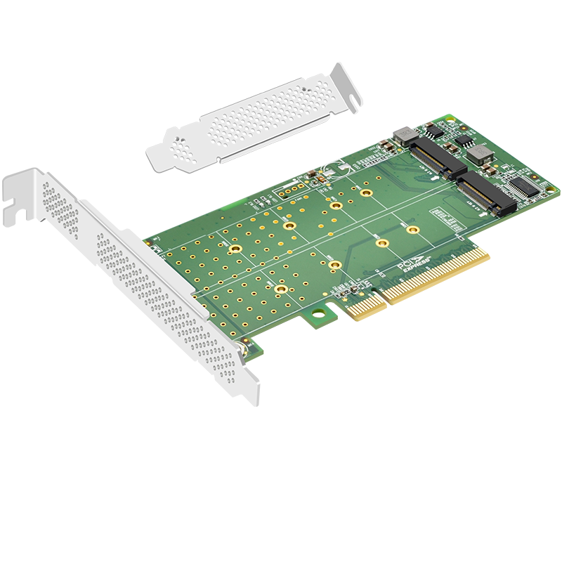 EB-LINK PCIe4.0 X8 to M2 Expansion Card, Dual M.2 Interface, NVMe Adapter Card, SSD Dual-Bay Full-Speed