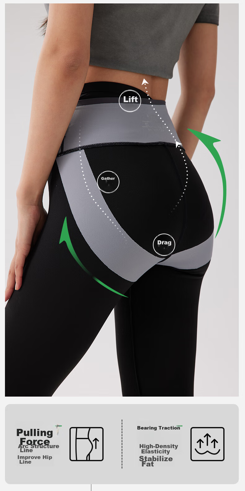 FitonTon Shark Leggings for Women, Autumn And Winter Wear, Base Layer Pants, Slightly Compression Sports Yoga Pants FTD0023, Black, Size S 12