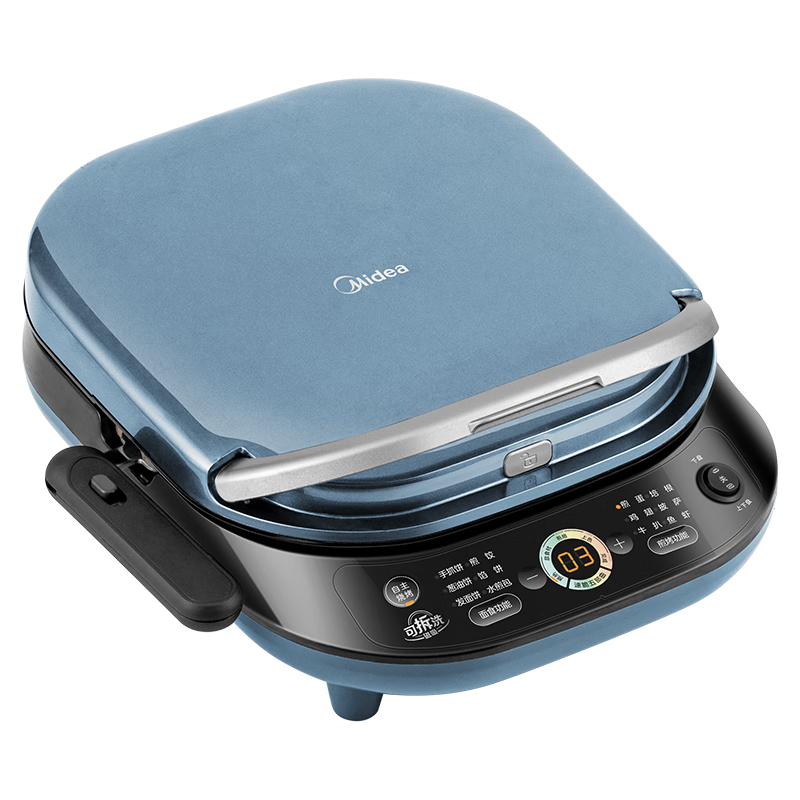 Midea Electric Griddle with Detachable Upper And Lower Plates, Washable, Smart Home Use, Zero Fluorine Titanium Ceramic Double-Sided Heating, Sandwich Breakfast Maker, Grill, Pancake Maker, Flatbread Pan JKC3077Ti