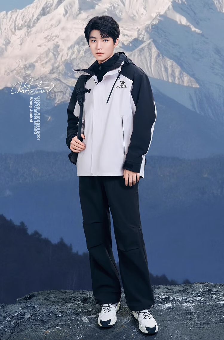 CAMEL [Wang Junkai's Style - Wangzhe Kaijia Evo] Outdoor Jacket, Three-In Rain-Proof Mountaineering Suit, 0780 3