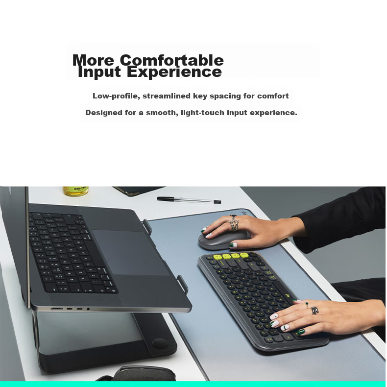 Logitech POP ICON KEYS Bubble Keyboard Bluetooth Office Keyboard Wireless Keyboard AI Portable Keyboard Laptop Keyboard Purple 85 Keys 4