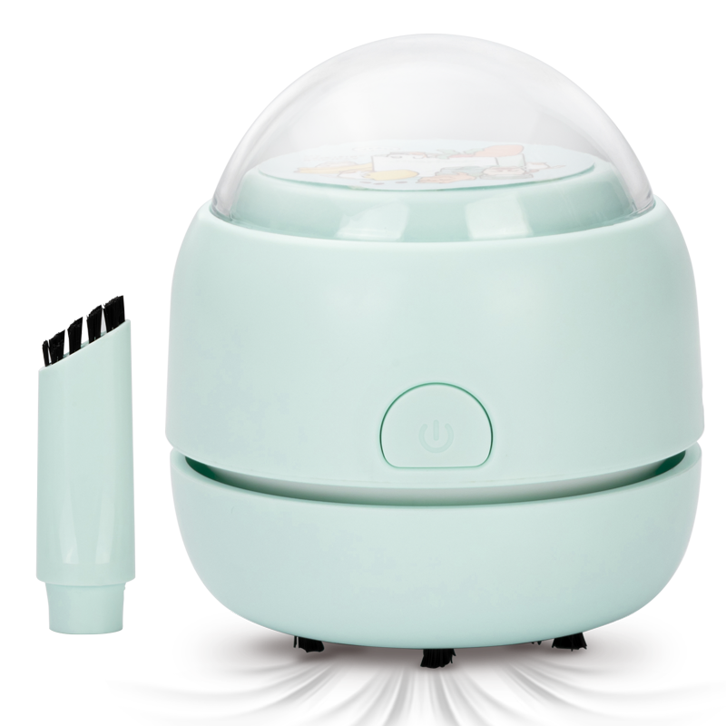 Deli [Children's Day Gift] Powerful Suction Brush Mouth Desktop Vacuum Cleaner Mini Keyboard Dust Remover Eraser Debris Cleaner Student Supplies Light Green 18891