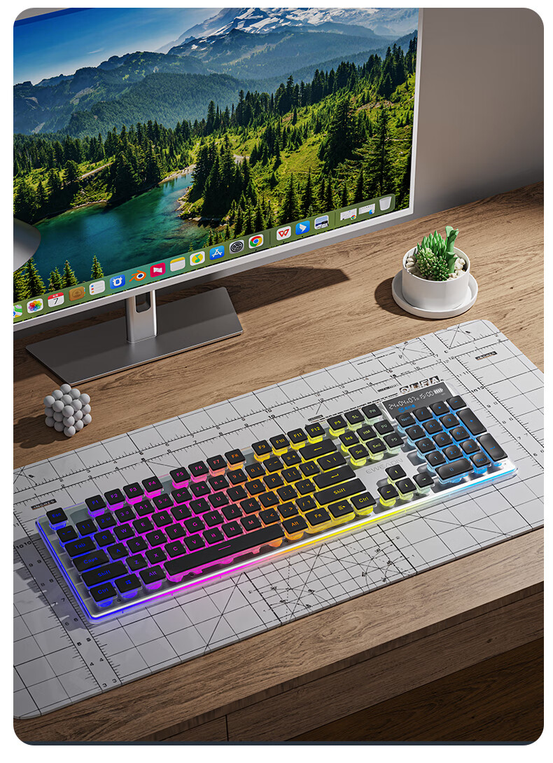 EWEADN V3pro Wireless Bluetooth Wired Tri-Mode Keyboard And Mouse Set with Real Mechanical Feel, Low Noise, Slim Design for Gaming And Office Use on Laptops, Desktop Computers, IPad Universal External Peripherals 14