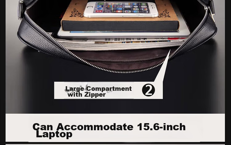 SEPTWOLVES Briefcase for Men, Top-Grain Leather Business Shoulder Crossbody Large Capacity 15.6-Inch Laptop Handbag, Holiday Gift 10