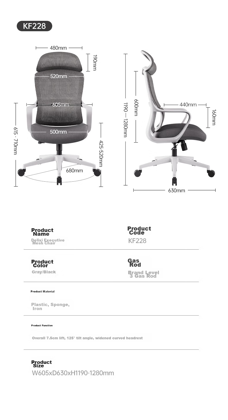 Deli KF229 Ergonomic Chair, Dual Back Structure Office Chair Computer Chair, Comfortable Long-Sitting Gaming Chair, Black 16