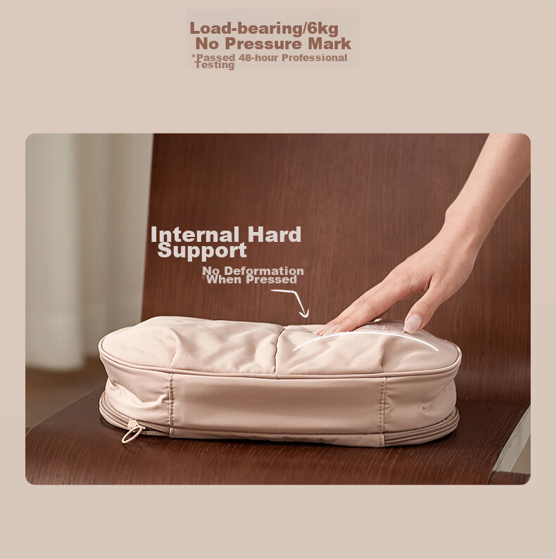 EACHY Underwear Storage Bag, Panties Travel Organizer, Bra Anti-Deformation Bag, Business Trip Chest Pads Storage Bag, Portable - Apricot Color 12
