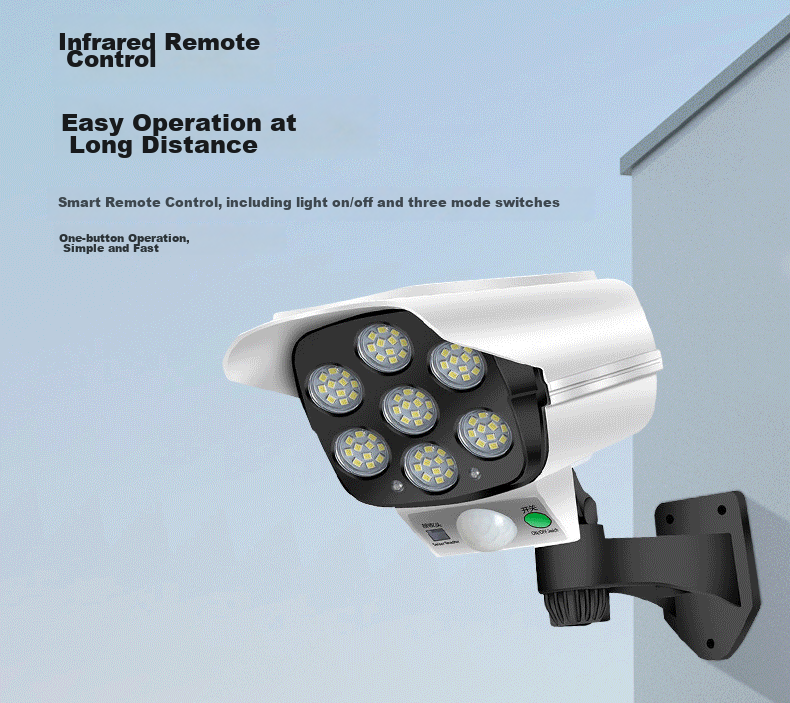 Ansairui Solar Outdoor Simulated Surveillance Camera with Human Body Detection, Garden Lighting Street Lamp, Remote Control Model 1J00001 7