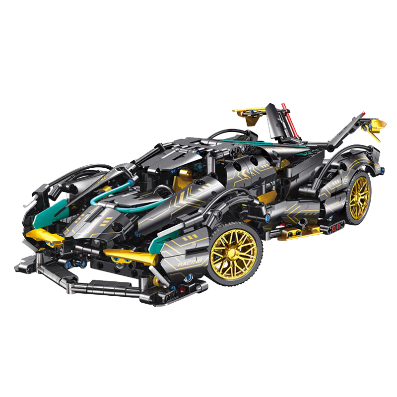 Gaozhile High-Difficulty Assembly Building Blocks Toy, Birthday Gift for Boys And Girls, Sports Car Black Knight Lamborghini, Ages 6-12