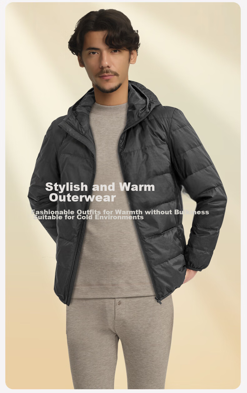SEPTWOLVES Men's Thermal Underwear Autumn Winter Fleece Lined Far Infrared Heating Mid-High Neck Base Layer Top (Increases Temperature by 9.7°C) 3