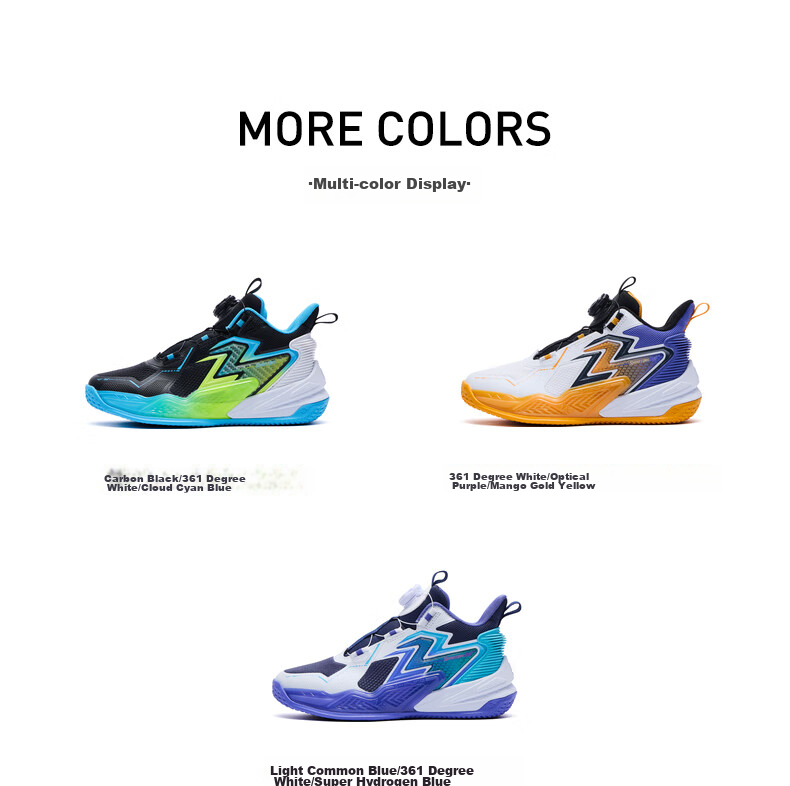 361° Children's Basketball Shoes, 2024 Fall/winter Youth All-Round Performance Quick-Rebound Technology Basketball Shoes, Blue, Size 39 15