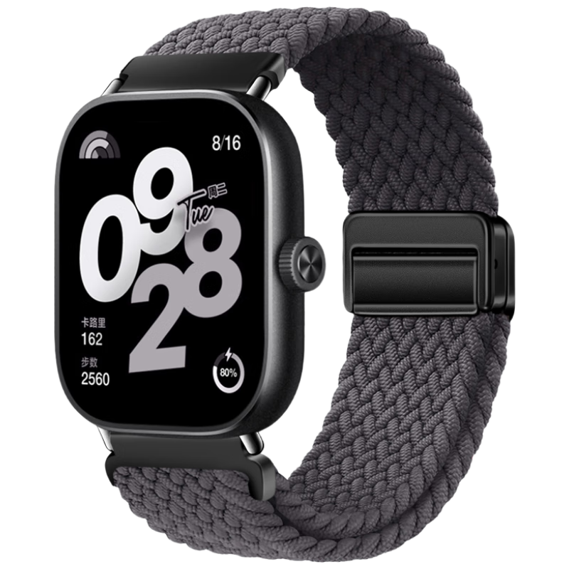 Watchbond Compatible with Xiaomi Watch 6/5/4, Mi Band 9 Pro Magnetic Buckle Braided Loop Strap, Smart Sports Xiaomi Band 8 Pro Comfortable Breathable Wristband
