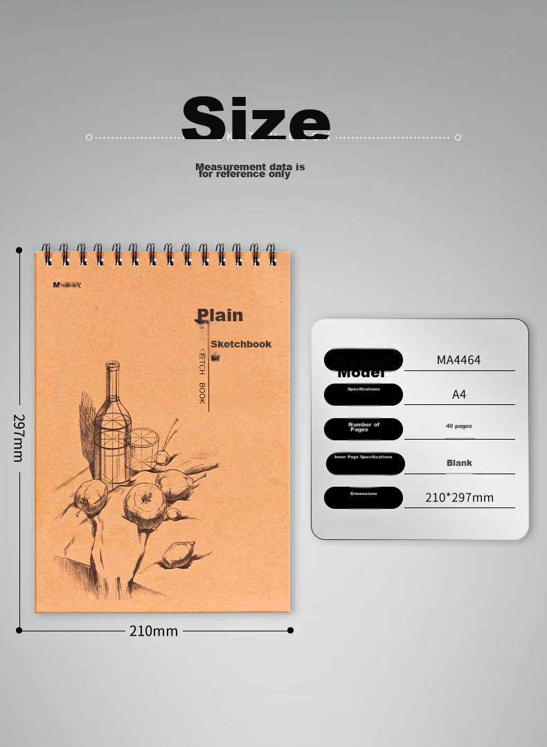 M&G Stationery A4/40 Sheets 110g Kraft Sketchbook, Art-Specific Drawing Pad for Sketching And Doodling, Vertical Flip for Beginners' Practice, Back-To Gift, MA4464 15