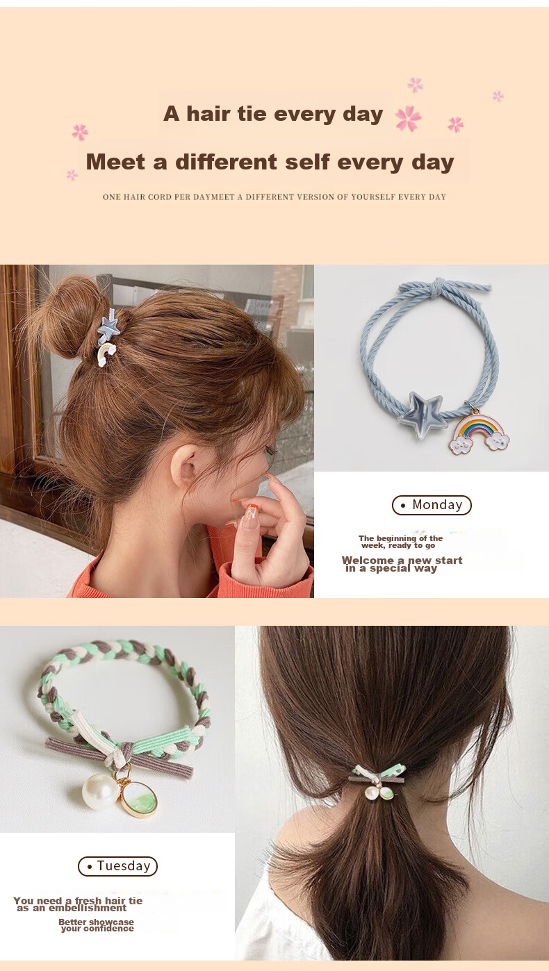 Gunai Hair Ties for Women, Elastic Hair Bands, High-Stretch Hair Accessories, Birthday Gift for Girls, Practical And Thoughtful Present 6