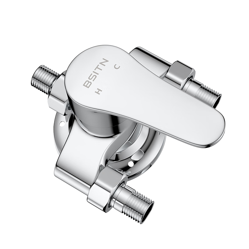 BSITN Brass Surface-Mounted Shower Faucet, Exposed Pipe Hot And Cold Mixing Valve, Bathroom Shower Head Switch, Solar-Powered Water Supply B111