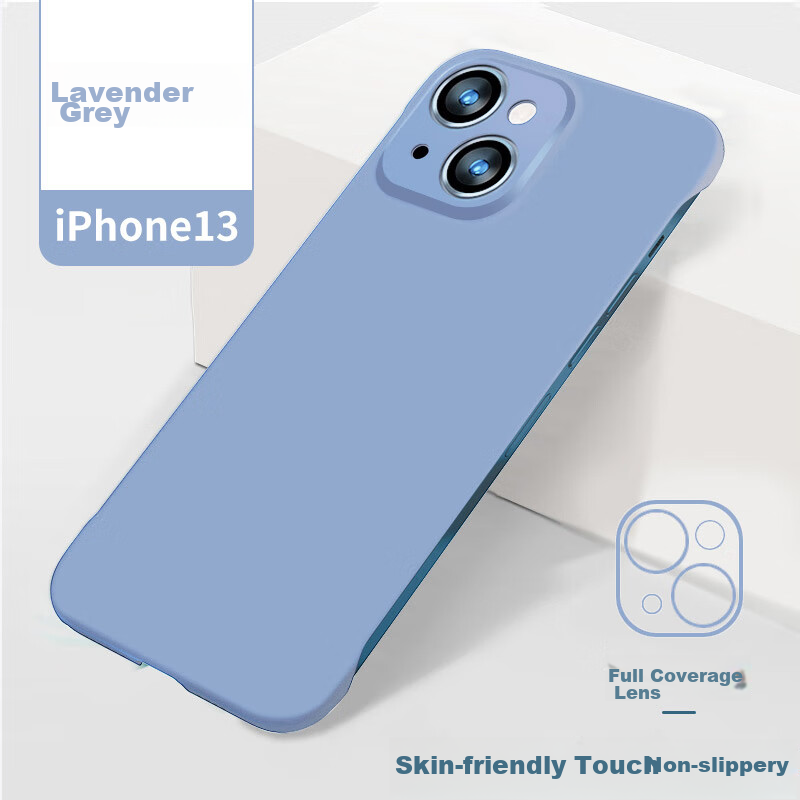 Чехол POZZO для iPhone 13, ультратонкий, полузакрытый, матовый, противоударный, лавандово-серый