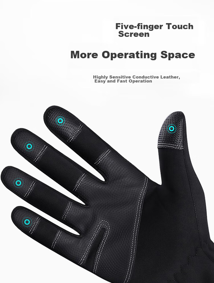 RED DRAGONFLY Cycling Gloves for Men, Winter Outdoor Sports Windproof Water-Resistant Running Hiking Gloves, Warm Fleece-Lined Touchscreen Gloves 9