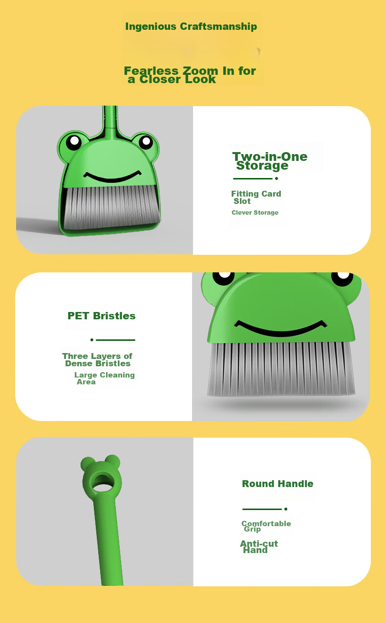 Taitaile Daodaoye Children's Mini Broom And Dustpan Set, Baby Household Cleaning Kit 9