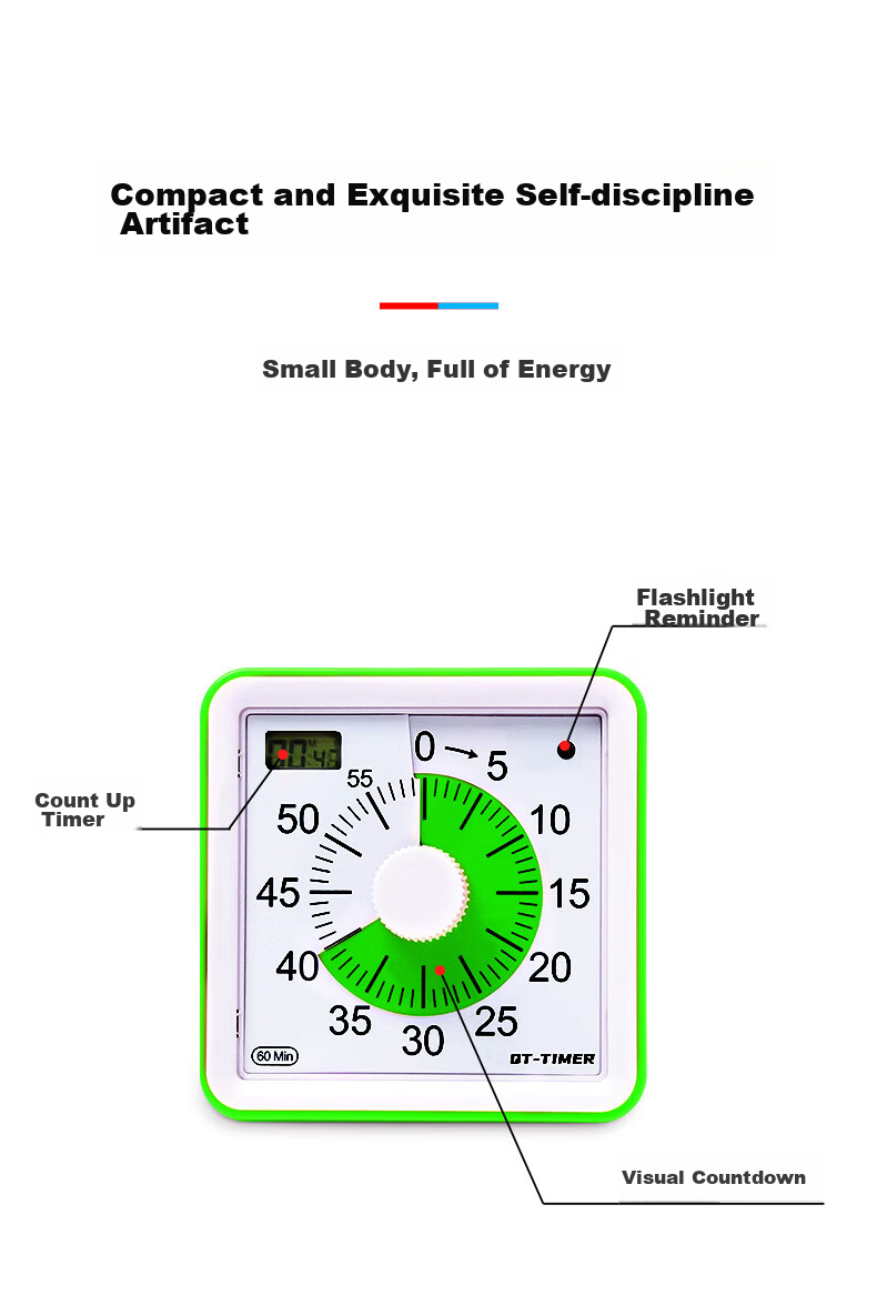 QT-TIMER Timer for Children's Self-Discipline Time Management, Countdown Reminder, Student Homework Visualization Timer, Birthday Gift 7