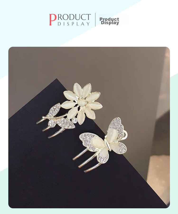 CHIMERA Elegant Hair Claw Clip with Flower And Shark Design, Luxurious Hair Clip for Back of Head, Bun Maker, Mid-Autumn Festival Gift for Wome 40