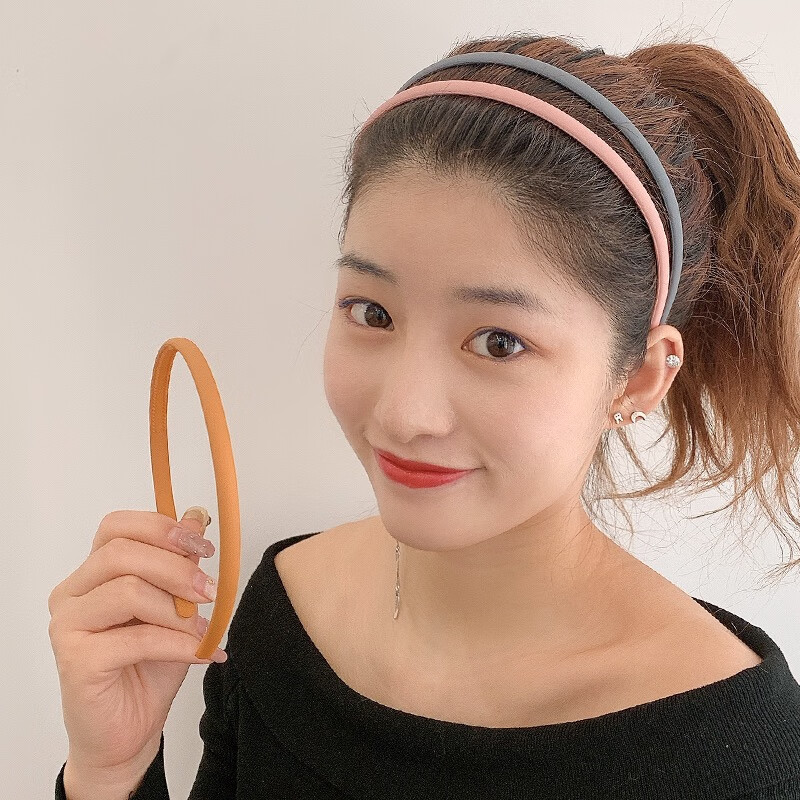 Xiangwan Headband Set of 4, Simple Thin Edge Frosted Headband, Morandi Color Non-Slip Face Washing Headband, Outdoor Headband, Mid-Autumn Festival Gift 8